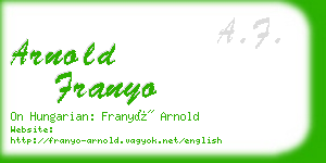 arnold franyo business card